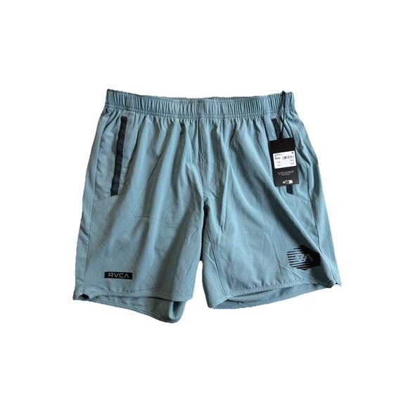 RVCA Yogger Stretch Athletic Shorts Men's Medium Haze Blue 17” New 7" inseam - Picture 1 of 8
